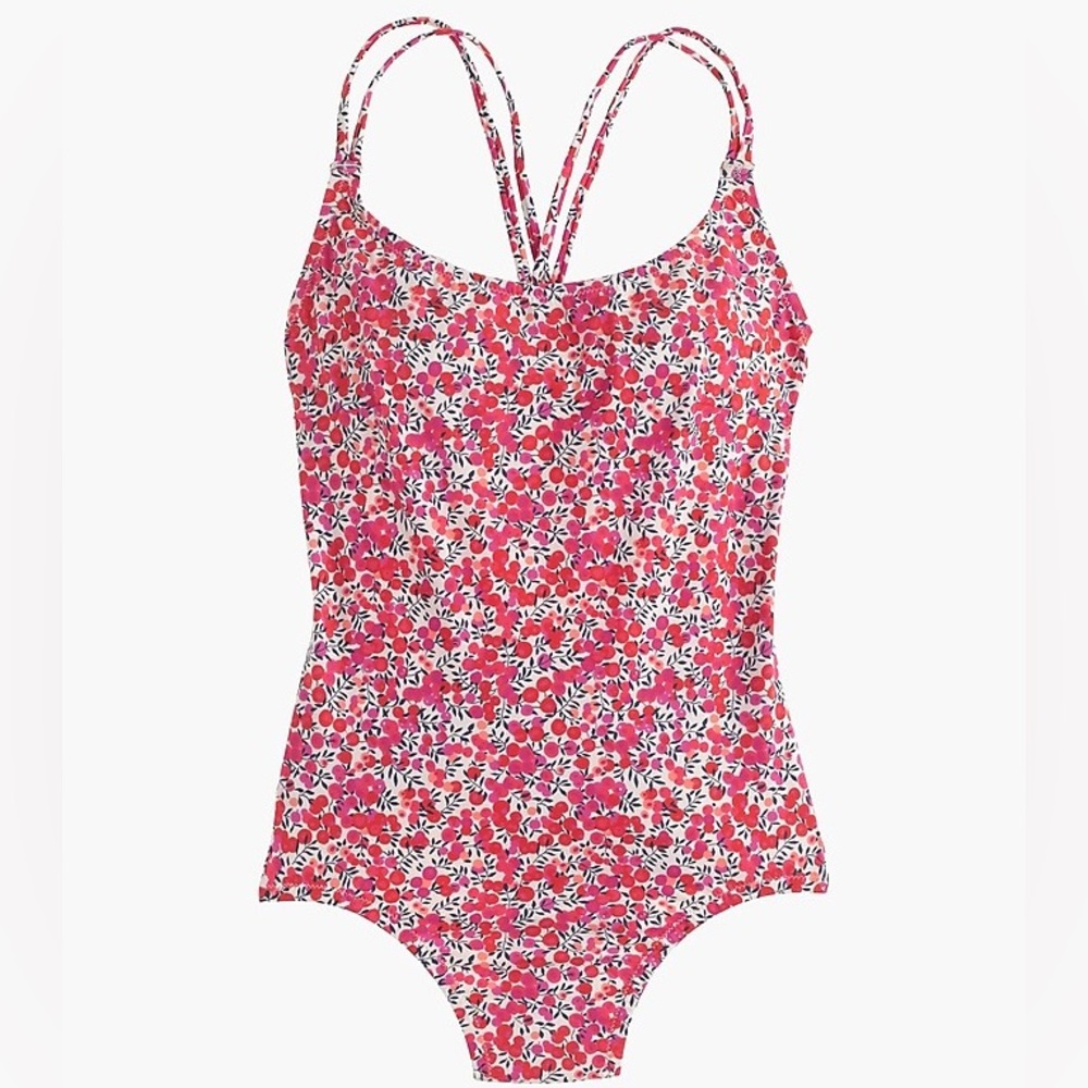 J. Crew Strappy One-Piece Swimsuit in Liberty Wiltshire Floral